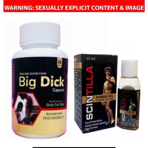 Ayurveda Cure Long Dick Penis Enlargement Capsule 60 no.s & Scintilla Power Oil 15ml