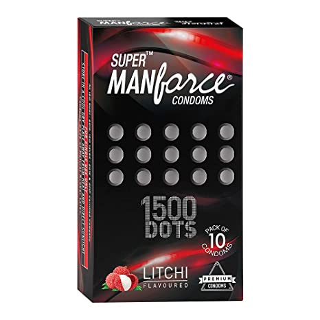 Manforce Super XXX Dotted Condoms - 10 Count (Litchi)